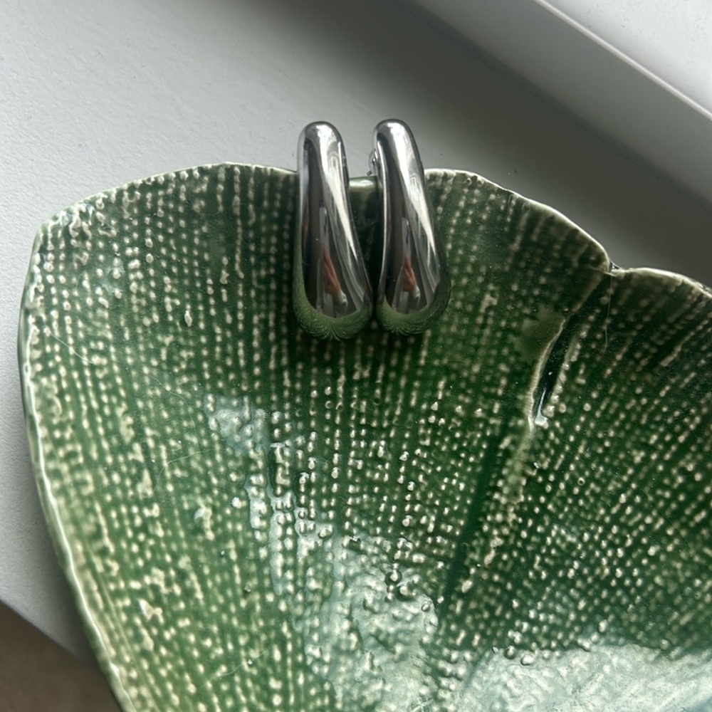 The row copy cat silver drop earrings